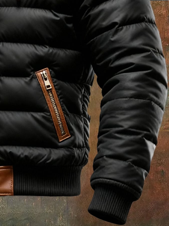 Maison™ | Black Sherpa Quilted Jacket