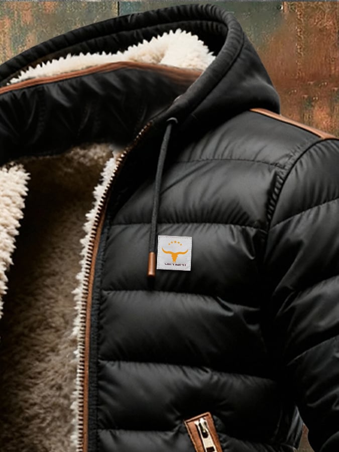 Maison™ | Black Sherpa Quilted Jacket